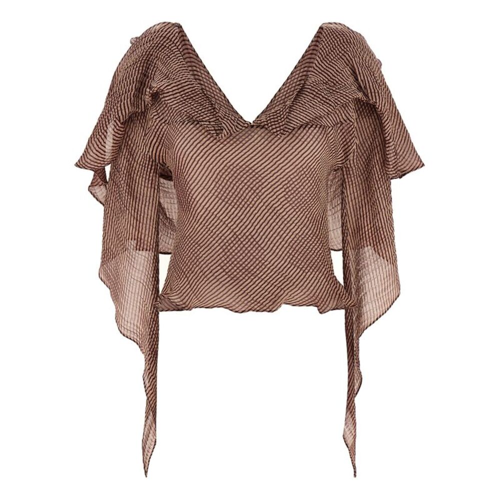 Kiko Kostadinov Bordeaux Linen Women's Blouse